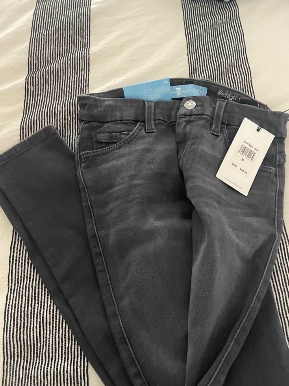 7 For All Mankind Black Ankle Jeans